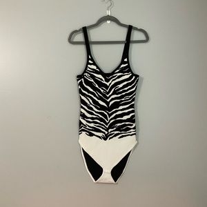 Adam Selman Tiger Knit Bodysuit